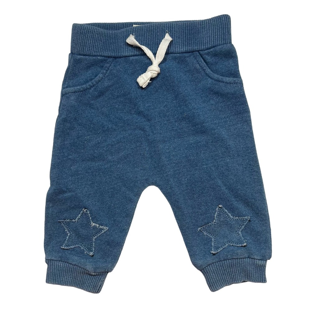 First Impressions Blue Knit Pants Star Applique Size 0-3 Month New
